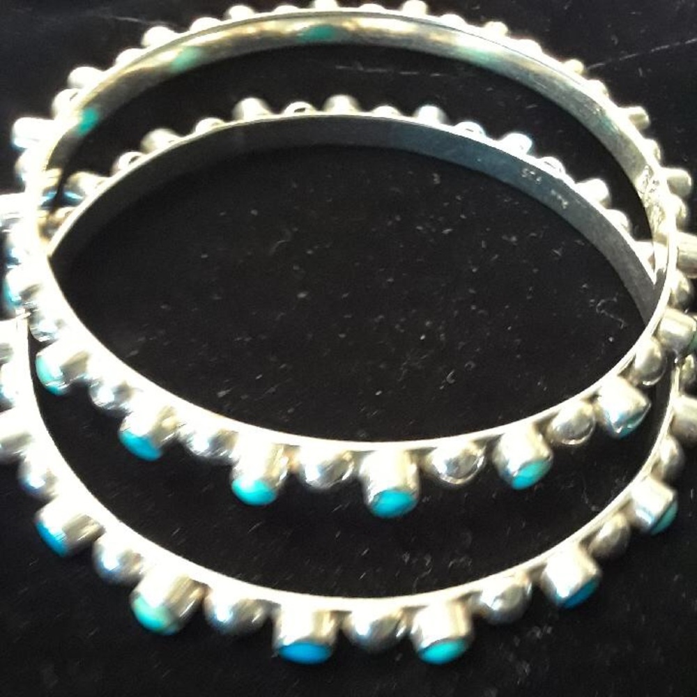 925 bangle bracelets turquoise set